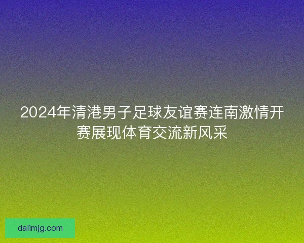 2024年清港男子足球友谊赛连南激情开赛展现体育交流新风采